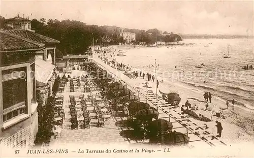 AK / Ansichtskarte Juan les Pins La Terrasse du Casino et la Plage Juan les Pins