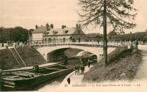 AK / Ansichtskarte Nemours_Seine et Marne Le Pont Saint Pierre sur le Canal Nemours Seine et Marne