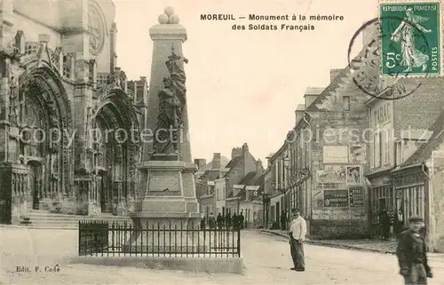 AK / Ansichtskarte Moreuil Monument a la memoire des Soldats Francais Moreuil