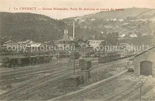 AK / Ansichtskarte Le_Creusot_Saone et Loire Usines Schneider Puits St Antoine et entree du tunnel Le_Creusot_Saone et Loire