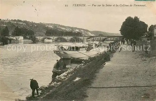 AK / Ansichtskarte Vernon_Ardeche Vue sur la Seine et les Collines de Vernonnet Vernon Ardeche