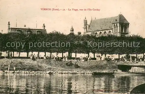 AK / Ansichtskarte Vernon_Eure La Plage vue de lIle Corday Vernon Eure