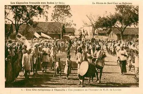 AK / Ansichtskarte Thandla_India Une procession en lhonneur de ND de Lourdes La Mission du Sacre Coeur au Rajputana 