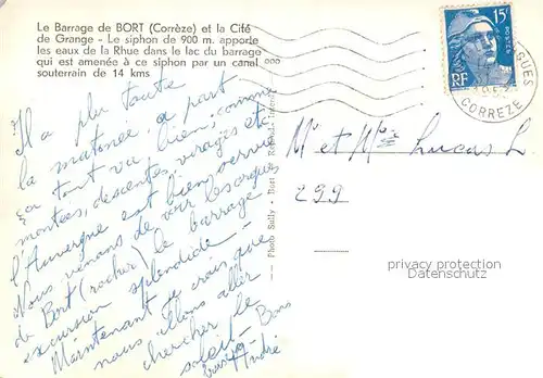 AK / Ansichtskarte Bort les Orgues Le Barrage de Bort et la Cite de Grange Bort les Orgues