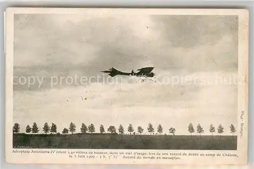 AK / Ansichtskarte Camp_de_Chalons Aeroplane Antoinette IV volanta 40 metres de hauteur Camp_de_Chalons