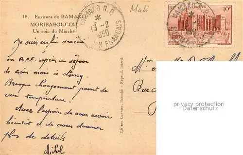 AK / Ansichtskarte Moribabougou_Mali Un coin du marche 