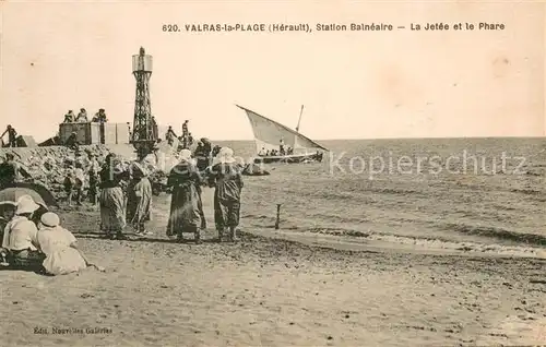 AK / Ansichtskarte Valras Plage La jetee et le phare Valras Plage