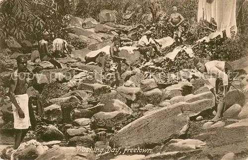 AK / Ansichtskarte Freetown_Sierra_Leone Washing Day 
