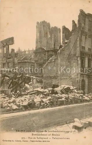 AK / Ansichtskarte Reims_Champagne_Ardenne dans ses anneesde bombardement 1914 18 Ruines Grande Guerre Truemmer 1. Weltkrieg Reims_Champagne_Ardenne