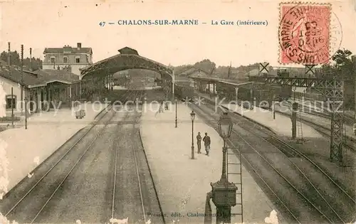 AK / Ansichtskarte Chalons sur Marne La Gare Bahnhof 