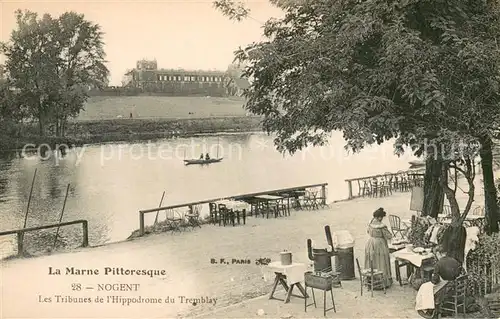 AK / Ansichtskarte Nogent sur Marne Les tribunesde l Hippodrome du Tremblay Bords de la Marne Nogent sur Marne