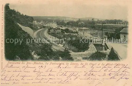 AK / Ansichtskarte Bas Meudon Panorama Funiculaire Sevres Saint Cloud et Mont Valerien Bas Meudon
