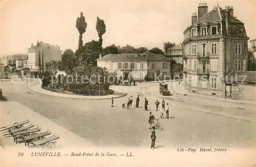 AK / Ansichtskarte Luneville Rond point de la gare Luneville