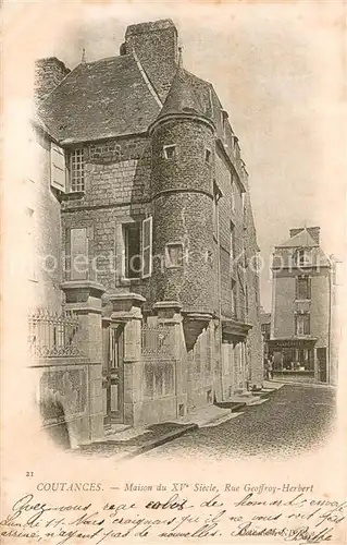 AK / Ansichtskarte Coutances Maison du XVe siecle Rue Geoffroy Herbert Coutances