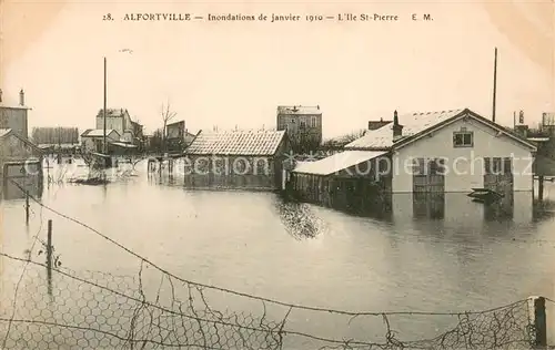 AK / Ansichtskarte Alfortville Inondations de Janvier 1910 Ile Saint Pierre Hochwasser Katastrophe Alfortville