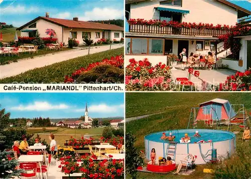 AK / Ansichtskarte Pittenhart Caf? Pension Mariandl Pool Pittenhart