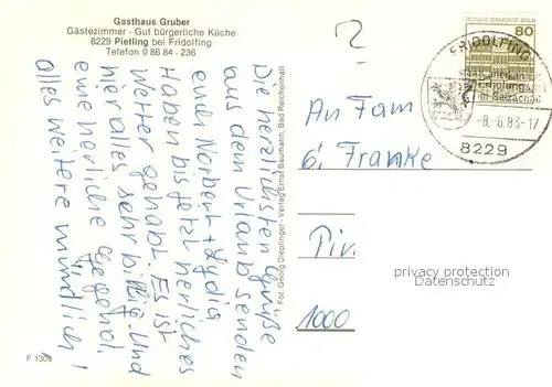 AK / Ansichtskarte Pietling Gasthaus Gruber Pietling