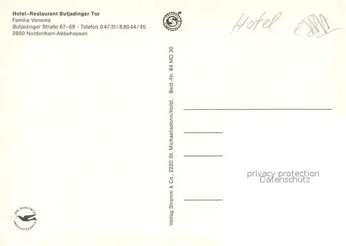 AK / Ansichtskarte Nordenham Hotel Restaurant Butjadinger Tor Nordenham