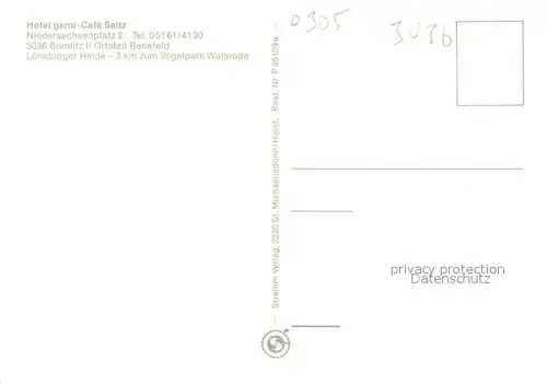 AK / Ansichtskarte Bomlitz Hotel Garni Caf? Seitz Bomlitz