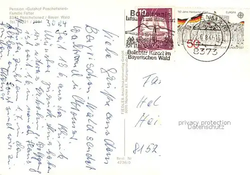 AK / Ansichtskarte Poschetsried Pension Gutshof Burgruine Weissenstein Regen  Poschetsried