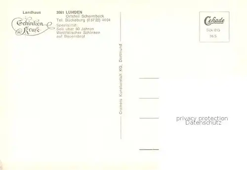 AK / Ansichtskarte Luhden Landhaus Schinken Kruse Luhden