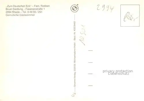 AK / Ansichtskarte Rhede_Ems Zum Deutschen Eck Pferde Pool Rhede_Ems