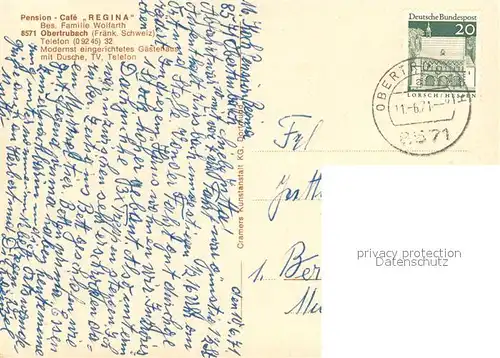 AK / Ansichtskarte Obertrubach Pension Caf? Regina Obertrubach
