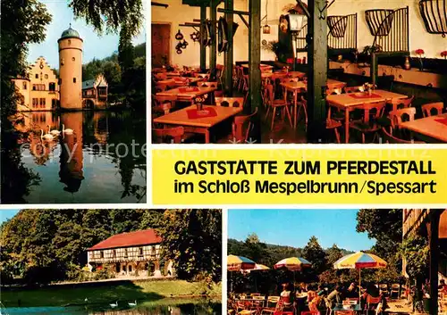 AK / Ansichtskarte Mespelbrunn Restaurant zum Pferdestall Mespelbrunn