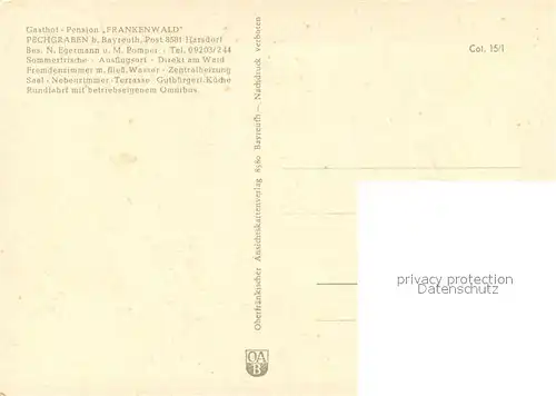 AK / Ansichtskarte Pechgraben Gasthaus Pension Frankenwald Pechgraben