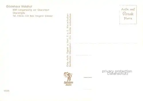 AK / Ansichtskarte Langenwang_Fischen Oberstdorf G?stehaus Waldhof Langenwang Fischen
