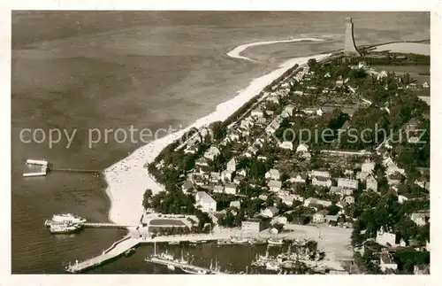 AK / Ansichtskarte Laboe Fliegeraufnahme mit Marine Ehrenmal Laboe