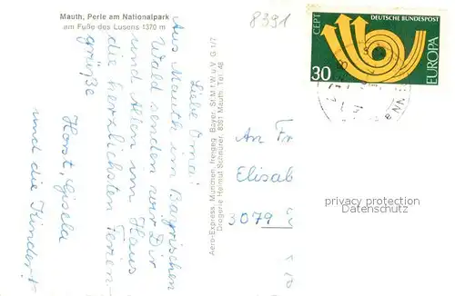 AK / Ansichtskarte Mauth_Niederbayern Fliegeraufnahme Mauth Niederbayern