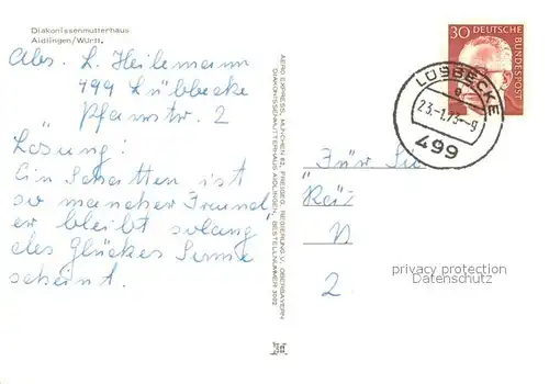 AK / Ansichtskarte Aidlingen_Wuerttemberg Diakonissenmutterhaus Fliegeraufnahme Aidlingen Wuerttemberg