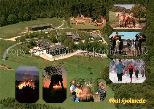 AK / Ansichtskarte Hemer Gut Holmecke Ferien und Bildungsstaette Spielplatz Reiten Langlauf Lagerfeuer Glocke Hemer