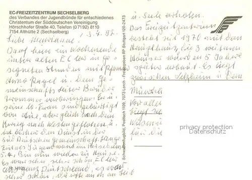 AK / Ansichtskarte Althuette_Wuerttemberg EC Freizeitzentrum Sechselberg Fliegeraufnahme Althuette Wuerttemberg