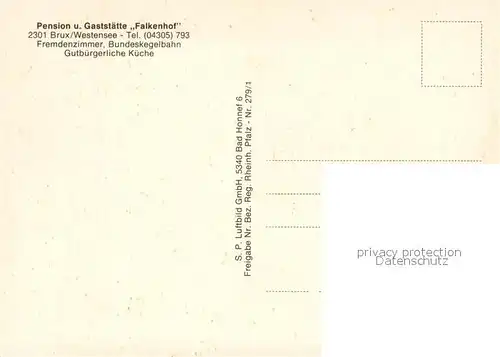 AK / Ansichtskarte Brux_Westensee Pension Gaststaette Falkenhof Fliegeraufnahme Brux_Westensee