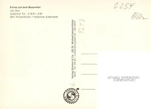 AK / Ansichtskarte Koldenbuettel Suederhof Jan Dau Fliegeraufnahme Koldenbuettel