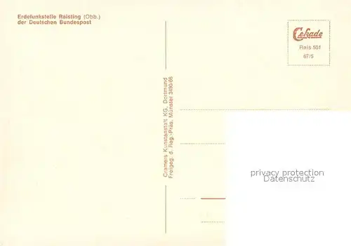 AK / Ansichtskarte Raisting_Ammersee Erdefunkstelle Reisting der Deutschen Bundespost Raisting_Ammersee