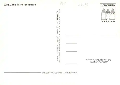 AK / Ansichtskarte Wolgast_Mecklenburg Vorpommern Fliegeraufnahme Wolgast