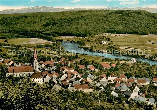 AK / Ansichtskarte Gailingen Fliegeraufnahme mit Saentis und Churfirsten Gailingen