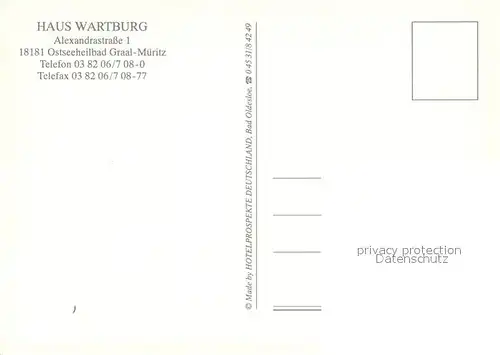 AK / Ansichtskarte Graal Mueritz_Ostseebad Haus Wartburg Graal Mueritz_Ostseebad