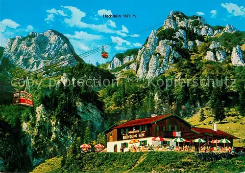 Hochfelln_Ruhpolding Bruendlingalm mit Hochseilbahn Hochfelln Ruhpolding