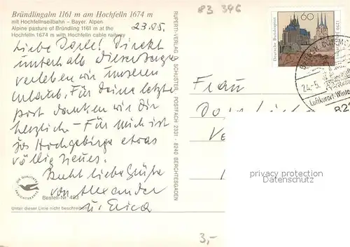 Hochfelln_Ruhpolding Bruendlingalm mit Hochseilbahn Hochfelln Ruhpolding