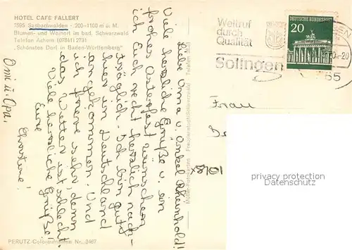 Sasbachwalden Hotel Cafe Fallert Park Sasbachwalden