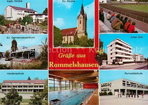 Rommelshausen Kath Kirche Ev Kirche Saint Rambert Stadion Ev Gemeindezentrum Adler Eck Haldenschule Hallenbad Rumoldschule Rommelshausen