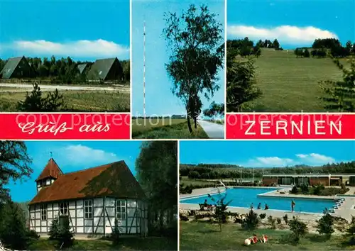 Zernien_Niedersachsen Teilansichten Kirche Schwimmbad Zernien Niedersachsen