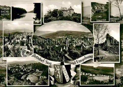 Betzdorf_Sieg Tueschebachsweiher Freusburg Druidenstein Hellerbruecke Kirchen Siegtal Gymnasium Panorama Betzdorf Sieg