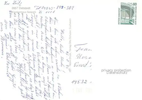 Debstedt Dorfbrunnen Marktplatz Dionysius Kirche Krankenhaus Seepark Debstedt