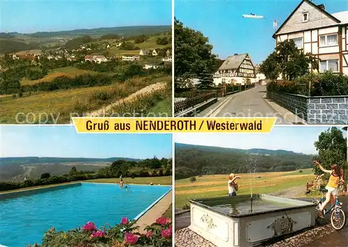 Nenderoth_Dillkreis Panorama Ortsstrasse Schwimmbad Brunnen Nenderoth Dillkreis