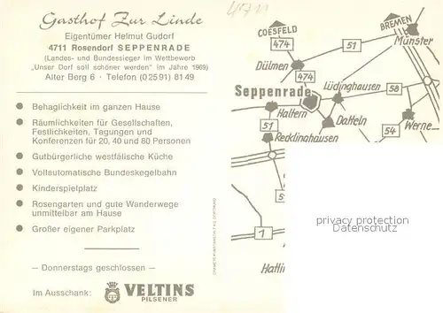 Seppenrade Gasthof zur Linde Bar Gastraeume Seppenrade